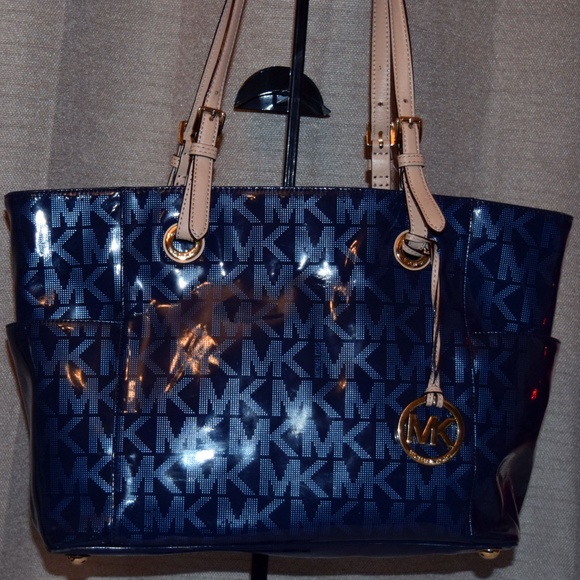 MICHAEL Michael Kors Handbags - "Michael" Michael Kors Blue Metallic Jet Set
